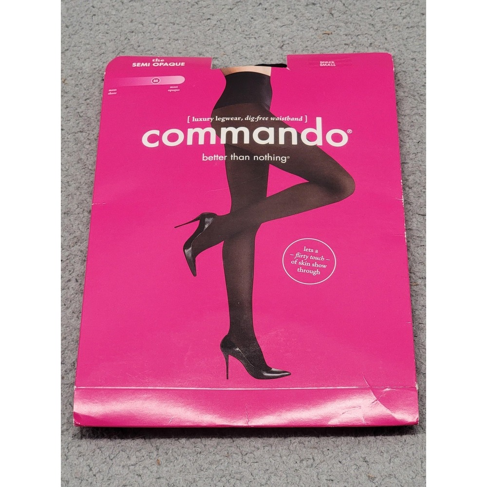 Commando Leggings Womens Small Black Semi Opaque Shaper Dig-Free Waistband Tight